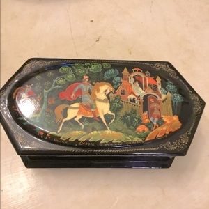 Russian Hand-Painted lacquer jewelry box